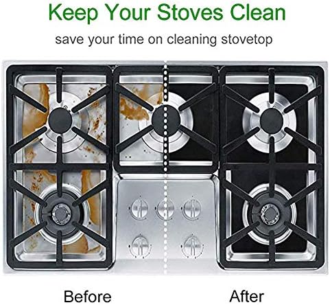 Stove Burner Covers,0.3 MM Double Thickness,8 Pack,Black,Size 10.6” x