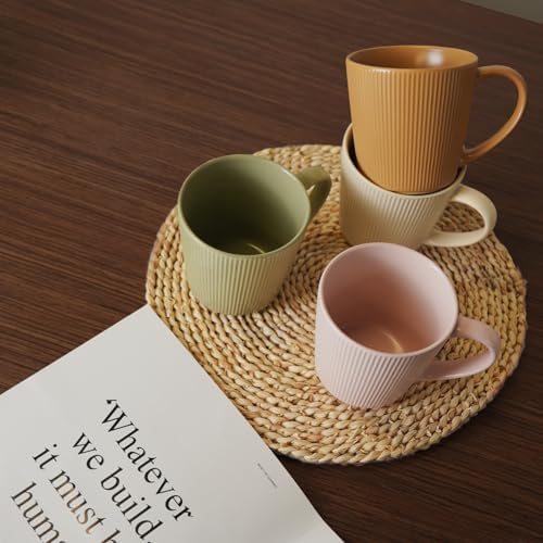 Ceramic Coffee Mugs 13 oz, Set of 6 Coffee Cups with Handle