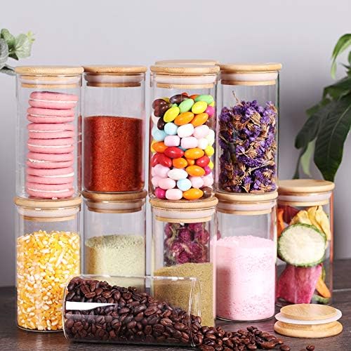 Tzerotone 12 Pcs Glass Spice Jars - 8.5oz Empty Small Glass Bottles