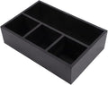 Tea Bag Organizer Wood Black, 4 Compartments Tea Bag Holder, Large Capacity by HymoConn