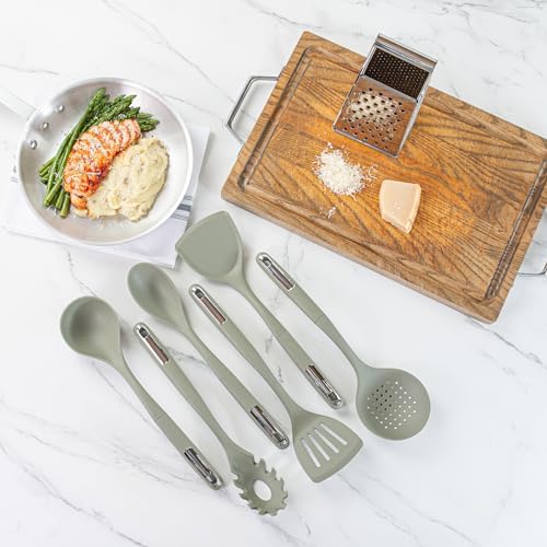 Restaurantware 6-Piece Silicone Utensil Set, Green