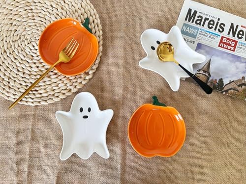 Ceramic Spoon Rest for Stove Top, Halloween Pumpkin Cute Spoon Rest