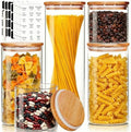 HomArtist Glass Jars with Bamboo Lids [Muti Size Set of 5], Glass
