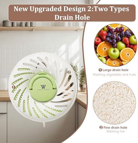 2 Pcs Multi Purpose Drain Basket with Lid, Collapsible Handle 2 in 1