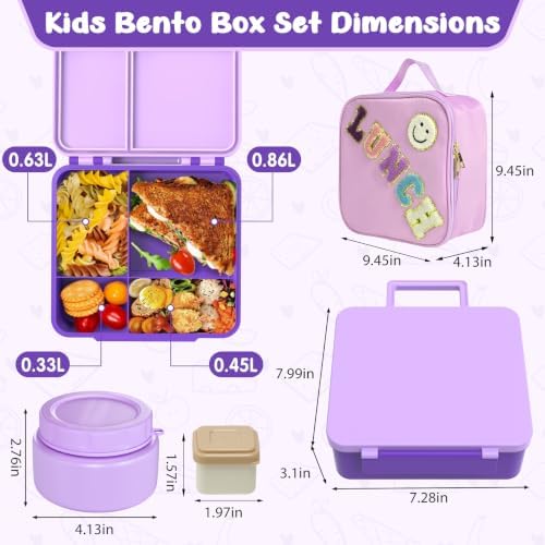 Aimsnk Lunch Box Kids with Thermo Insulated Lunch Bag for School