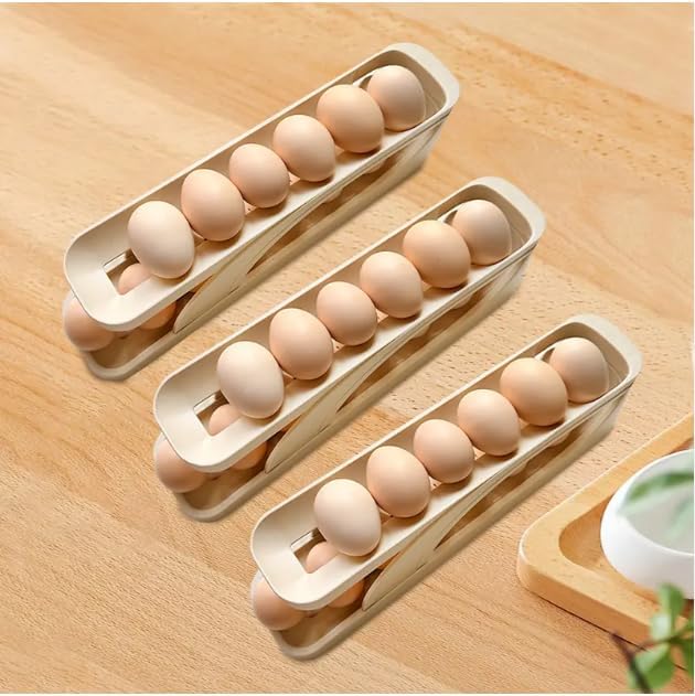 Egg Dispenser for Refrigerator or Kitchen Countertop, Automatic Roll