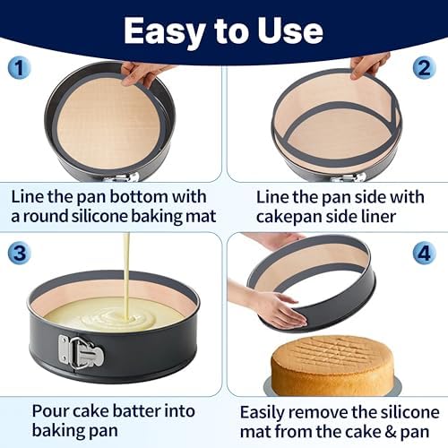 Silicone Springform Pan Baking Mats, 2 Pcs, 10 Inch