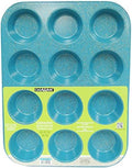 casaWare Ceramic Coated NonStick 12 Cup Muffin Pan (Blue Granite)
