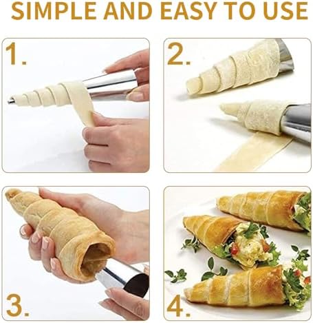 20Pcs Large Conical Cream Horn Molds, Non-stick Cream Horn Molds
