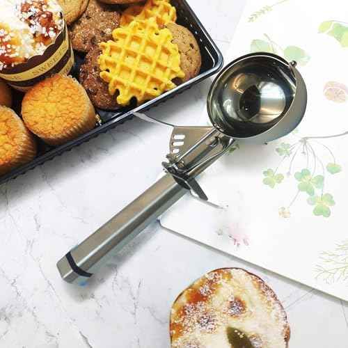 Portion Scoop with Stainless Steel Long Handle, #10 Trigger Release