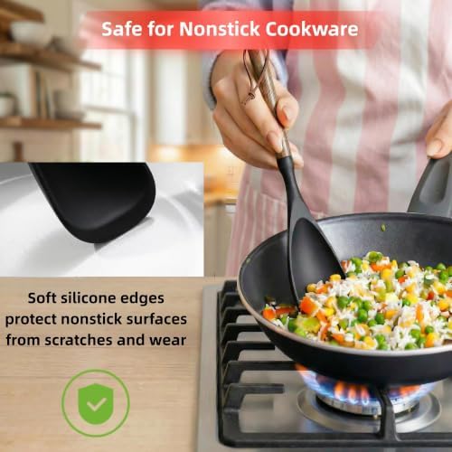 Silicone Cooking Spoon Spatula for Nonstick Cookware,Heat