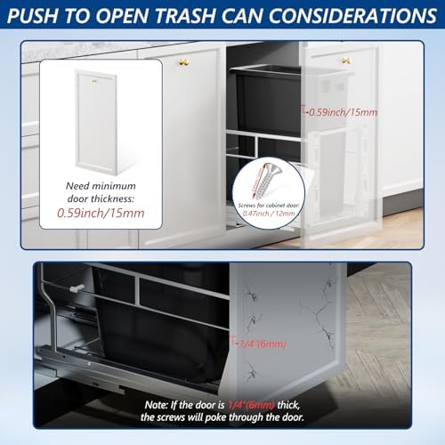 Insputer Pull Out Trash Can Cabinet with Soft-Close Slides