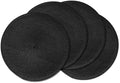 AHHFSMEI Round Braided Placemats Set of 4 15 Inch Black Table Mats