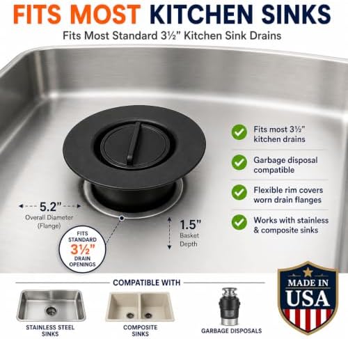 2-in-1 Kitchen Sink Strainer and Stopper, 1 Pack