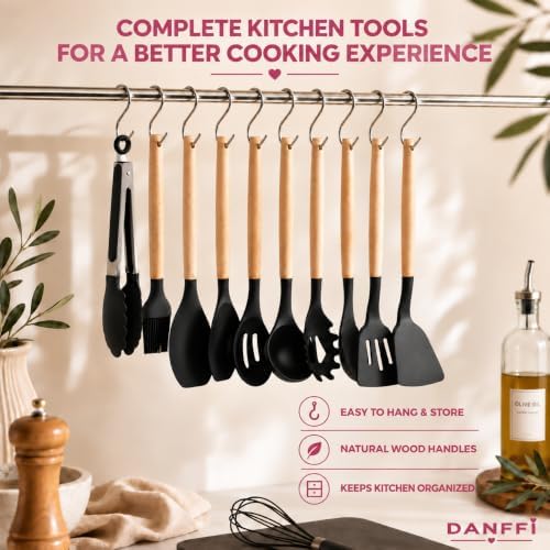19-Piece Black Kitchen Utensils Set