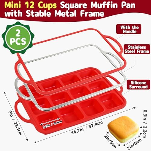 Brownie Pan with Dividers, Silicone Brownie Pan with Metal Frame 24