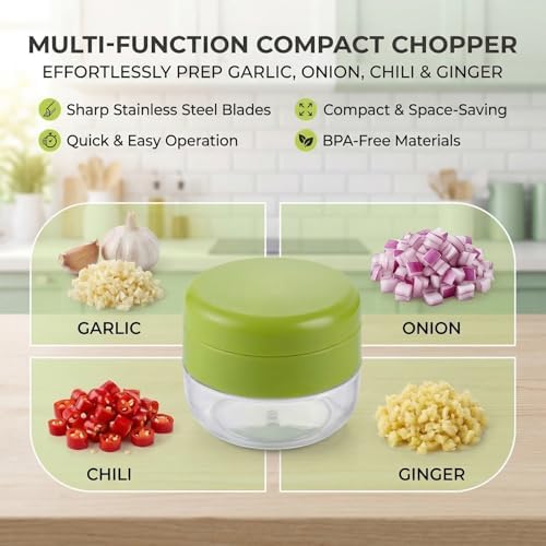 2-Pack 3-in-1 Stainless Steel Garlic Press Sets, Green