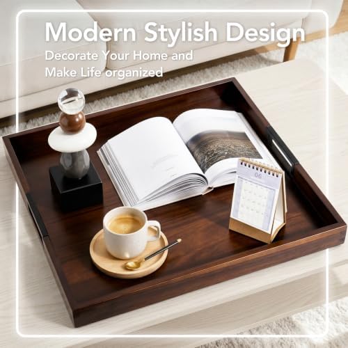 Joy&Grace Large Square Ottoman Tray for Living Room and Coffee Table