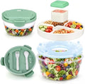 JSLOVE Salad Container for Lunch 58oz, Bento Box Adult with 4