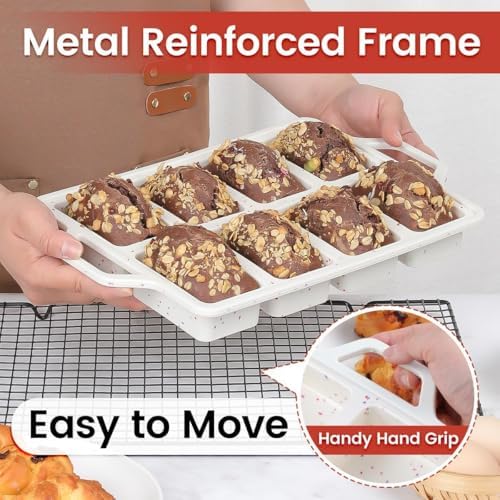 Mini Loaf Pan, Metal Reinforced Silicone Mini Bread Loaf Pan Nonstick
