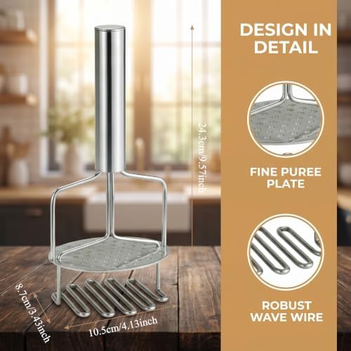 Stainless Steel Potato Ricer & Masher, Double-Layer Kitchen Tool