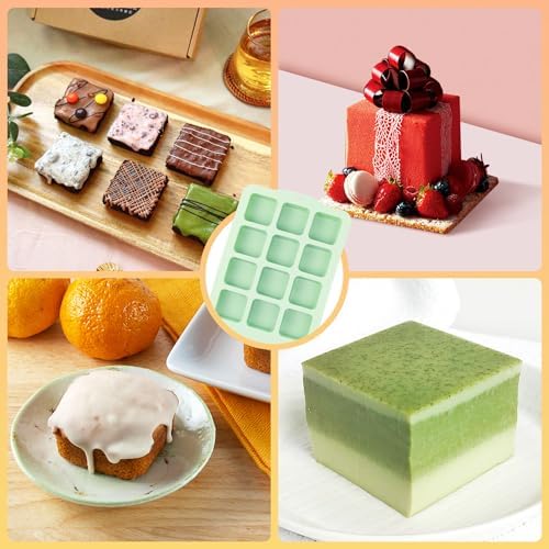 QELEG Silicone Brownie Pan with Dividers, 2 Pcs 12-Cavity