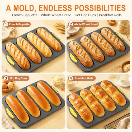 2 Pcs Non-Stick Perforated Baguette Pan