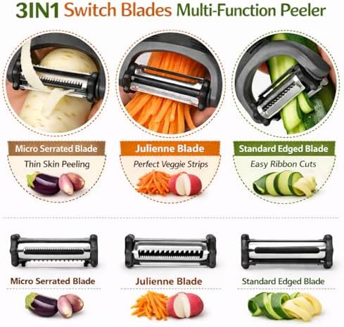 3-in-1 Vegetable Peeler Set – Ultra Sharp Stainless Steel Y Peeler