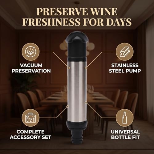 Vacuum Pump Wine Stopper Set Food Grade Silicone Seal Reusable