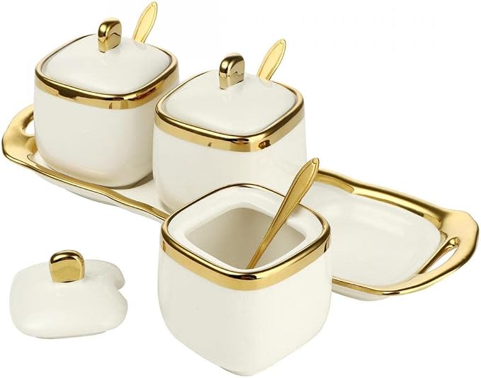 Porcelain Condiment Jar Spice Container - Image 4