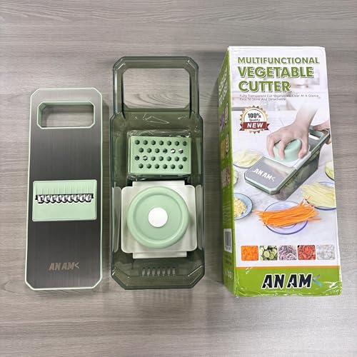 ANAM Mandoline Slicer and Vegetable Cutter, 6-in-1, Container