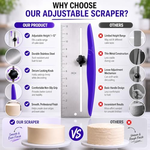 12 Inch Stainless Steel Cake Scraper and Leveler
