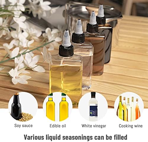 LELE LIFE 4Pcs Small Oil Dispenser Bottle for Camping, 3.4oz