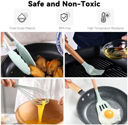 Camping Silicone Cooking Utensils Set for Travel BBQ