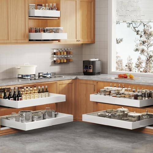 Seinloes 2 Pack Pull Out Cabinet Organizer for Wide