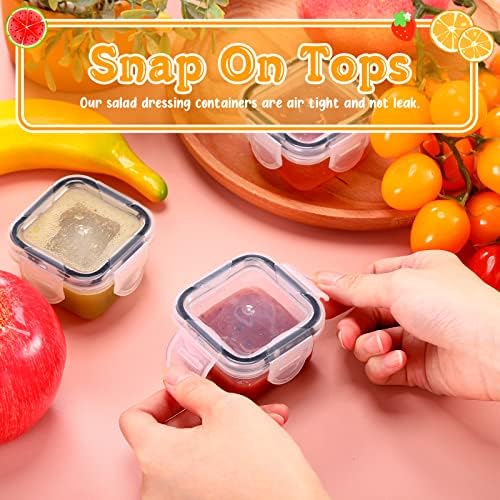 Mimorou 20 Pcs Salad Dressing Containers, 2 oz Reusable Plastic Small