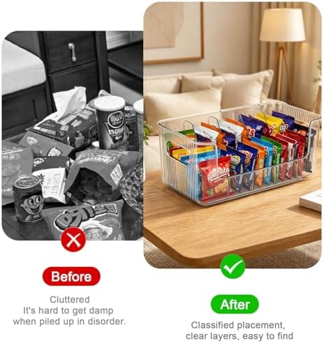 Clear Expandable Snack Organizer for Countertop,Adjustable Pantry