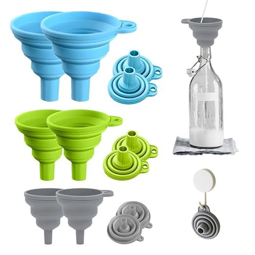 6 Pack Kitchen Funnel Set, 2025 New Food Funnel Silicone Collapsible Funnels by JUDUNA
