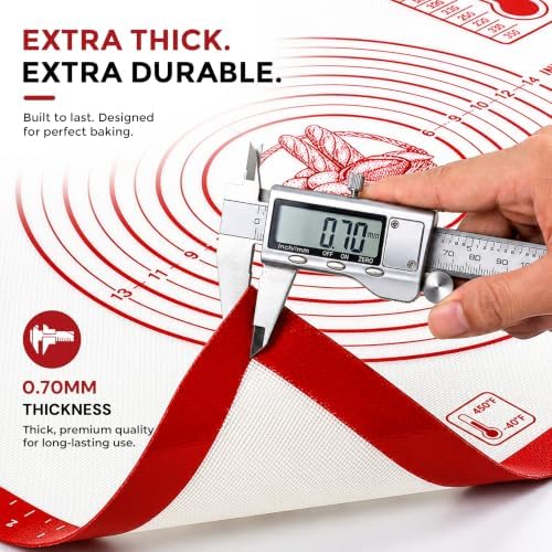 XL Silicone Pastry Mat for Baking Dough Mat, Extra Large 28x20 inches