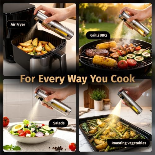 Stainless Steel Olive Oil Sprayer, Glass Spray Bottle