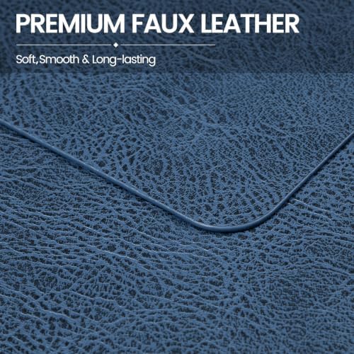 homing Faux Leather Vinyl Placemats Set of 6, Easy to Clean, Navy Blue