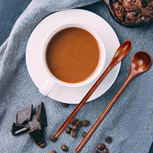 6Pcs Small Wood Coffee Spoons for Serving Honey Jars Stir Wooden