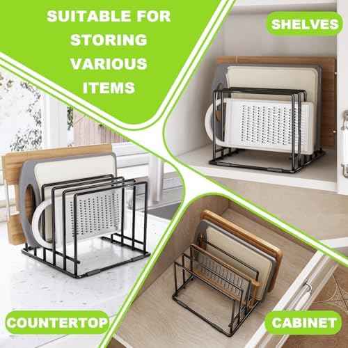 2-pack 5-slot baking storage scratch-resistant cookie tray organizer with anti-slip frame for kitchen cabinet - portable and dust-resistant
