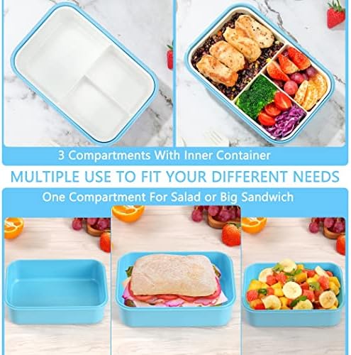 LOVINA Bento Lunch Box for Adults Kids - 1100ML/Built-in Utensil