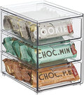 mDesign Plastic Stackable 3-Drawer Kitchen Storage Organizer - Bin