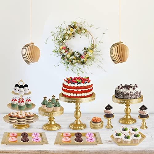 Hedume Set of 10 Cake Stand, Metal Cupcake Stand Set with Multiple