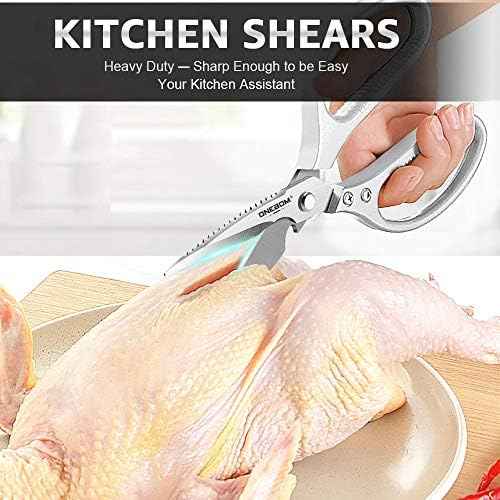 ONEBOM Kitchen Shears 2 Pack,Multi-Function Kitchen Scissors Heavy