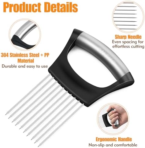 Onion Holder for Slicing, Stainless Steel Onion Slicer, Onions Slicer