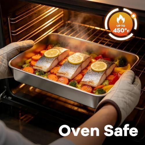 LIANYU Baking Pan Set for Toaster Oven, Stainless Steel Bakeware Set