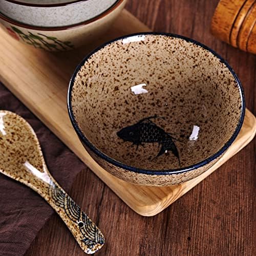 WHJY 4.5 inch Set in 4 Retro Chinese Japanese Creative Hand-painted